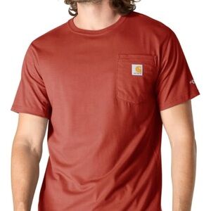Carhartt Men's Short-Sleeve Pocket Tee in Rust Red
